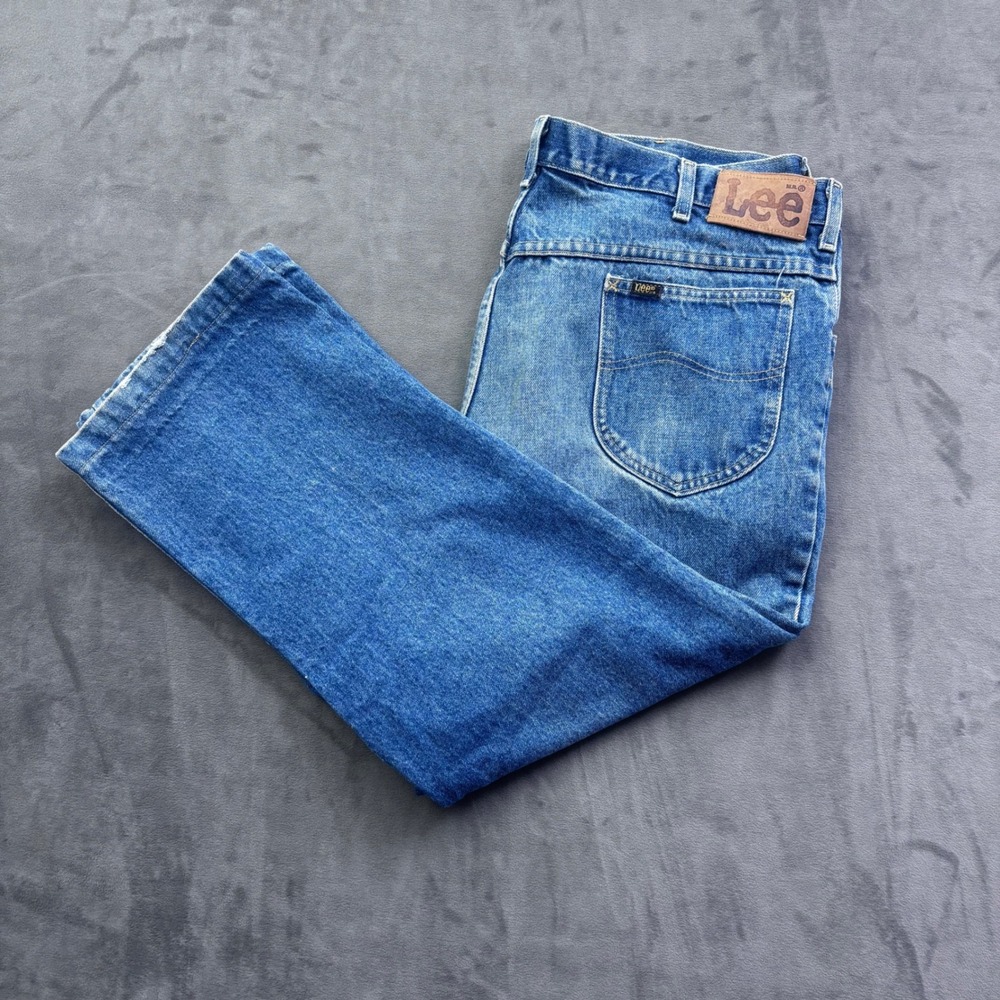 Vintage Lee Mens Straight Leg Jeans Medium Wash Denim 40x28